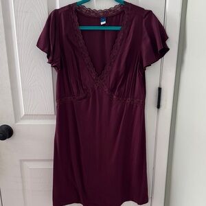 Old Navy Burgundy Dress with Lace trim